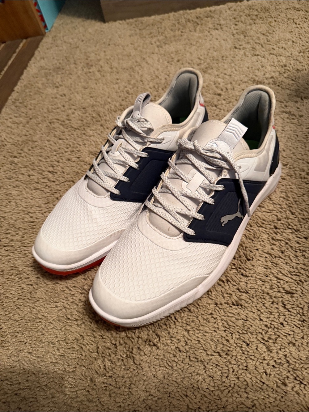 Puma White and Navy Men’s golf shoes